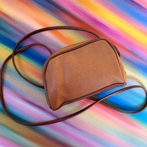 Sarne brown/tan mini crossbody w/ mirror EUC